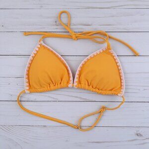 Damsel Womens Tringle Bikini Top M Swim Suit Yellow 10